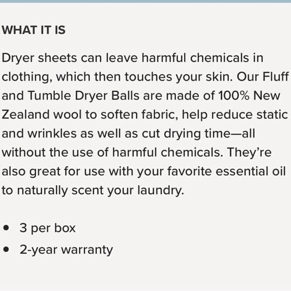 Norwex Fluff and Tumble Dryer Balls Set of 3 Nordic Design NWT - Picture 4 of 8